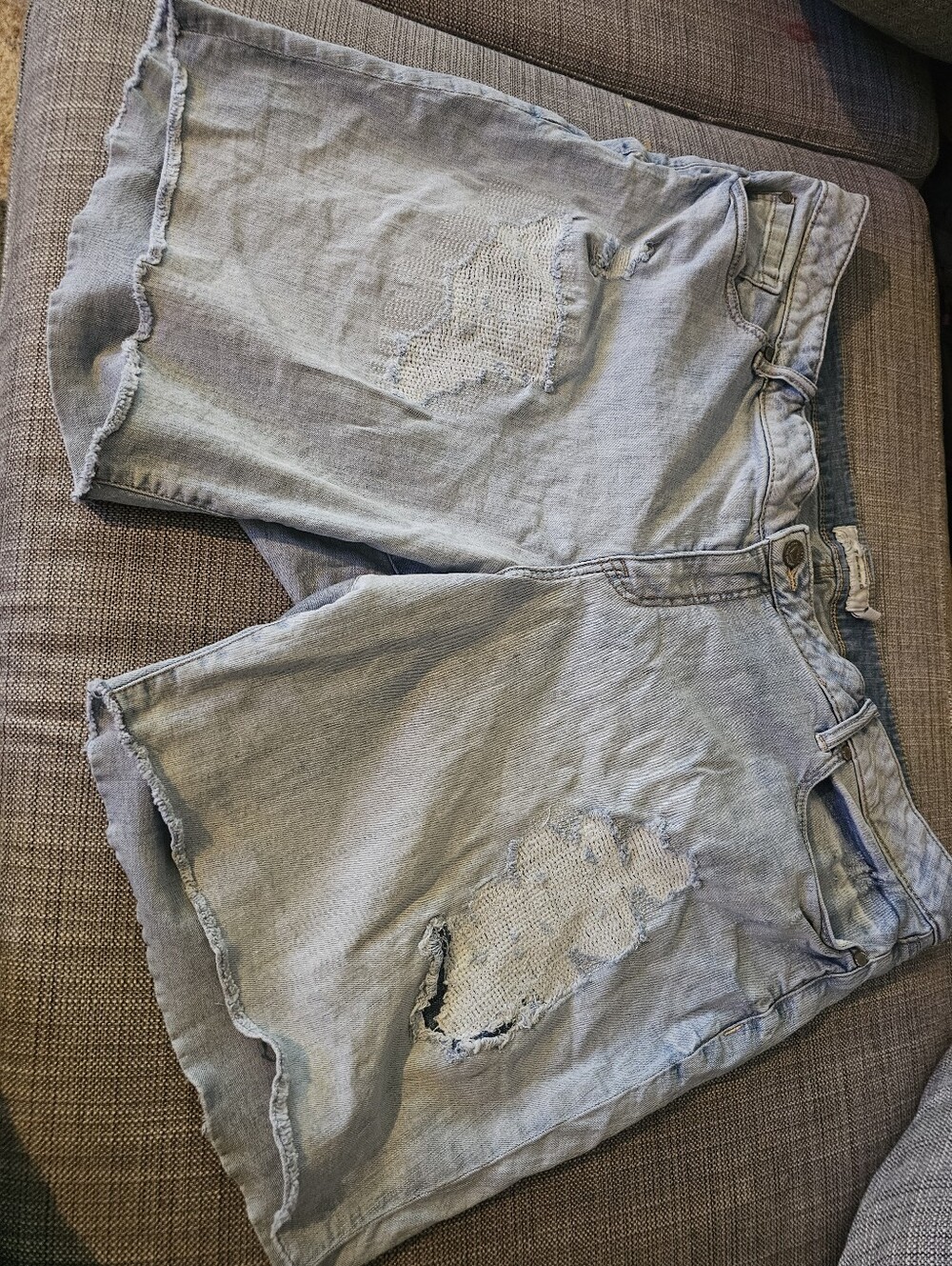 Torrid Light Wash Distressed Denim Shorts Plus Size 26
